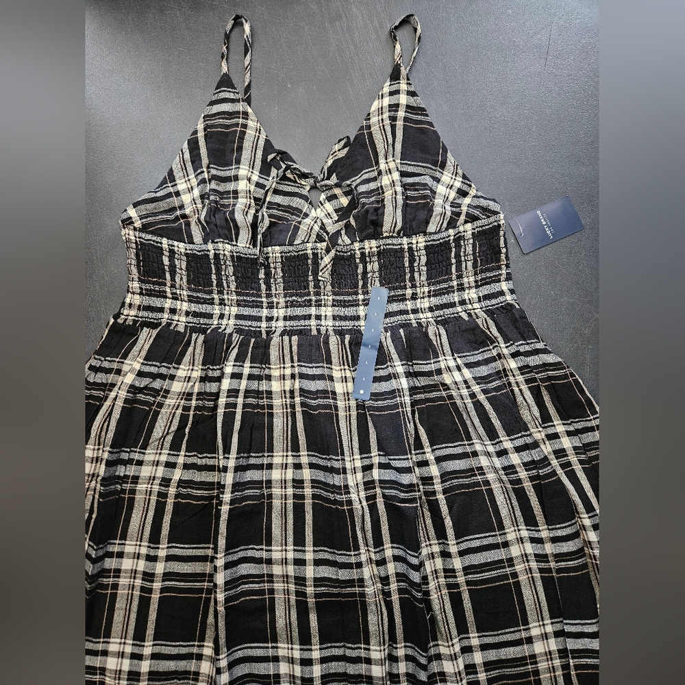 NWT - Lucky Brand Cotton/Modal Fully Lined Smocked Waist Midi Dress - Size L - Picture 9 of 16